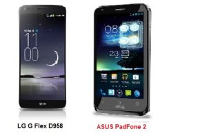 เปรียบเทียบ LG G Flex D958 กับ ASUS PadFone 2