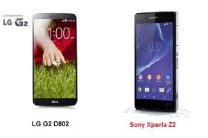 เปรียบเทียบ LG G2 D802 กับ Sony Xperia Z2