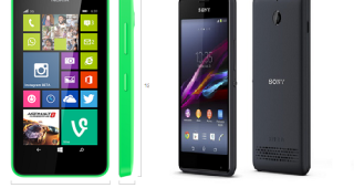 เปรียบเทียบ Nokia Lumia 630 Dual Sim กับ Sony Xperia E 1
