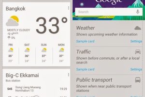 อัพเดต Google Now เเสดงสภาพอากาศเเละสภาพการจราจร