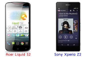 เปรียบเทียบ Acer Liquid S2 กับ Sony Xperia Z2