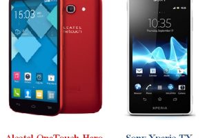 เปรียบเทียบ Alcatel OneTouch Hero กับ Sony Xperia TX