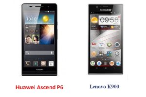 เปรียบเทียบ Huawei Ascend P6 กับ Lenovo K900