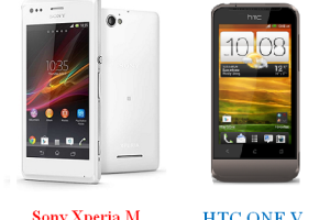 เปรียบเทียบ Sony Xperia M กับ HTC ONE V