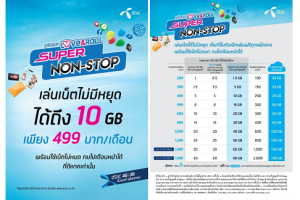 แพ็กเกจ 4G สุดคุ้ม!! Love&Roll Super Non-Stop จาก dtac เล่นเน็ตเต็มสปีดสูงสุด 10GB เพียง 499 บาทต่อเดือน