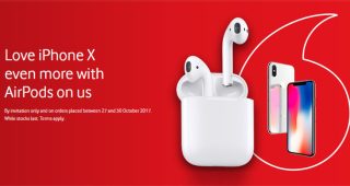 ผู้ให้บริการฯ Vodafone UK ปล่อยโปรโมชั่นเด็ด! สั่งจอง iPhone X รับฟรี AirPods สำหรับ 1,000 ท่านแรกเท่านั้น