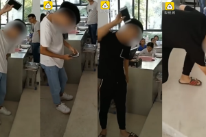 ครูชาวจีนสุดโหด! ลงโทษนักเรียนแอบเล่นมือถือในชั้นเรียน ด้วยการบังคับให้เขวี้ยงปาจนกว่าจะพัง (มีคลิป)