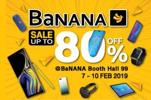 กลับมาอีกครั้ง! BaNANA ลดสูงสุด 80% ผ่อน 0% ทุกชิ้น ทั้งงาน นานสูงสุด 24 เดือน ในงาน Thailand Mobile Expo 2019 วันที่ 7-10 ก.พ. 62 ณ ไบเทค บางนา