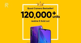 กระแสดีมาก!! realme 5 มียอดมากกว่า 120,000 เครื่อง หลังวางขายครั้งแรกที่อินเดีย