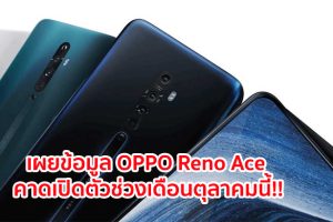 เผยข้อมูล OPPO Reno Ace อาจมาพร้อมจอ 90Hz รองรับชาร์จเร็ว SuperVOOC 65W เตรียมเปิดตัวช่วงเดือนตุลาคมนี้!!
