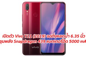 เปิดตัว Vivo Y11 (2019) จอติ่งหยดน้ำ 6.35 นิ้ว ขุมพลัง Snapdragon 439 แบตเตอรี่อึด 5000 mAh