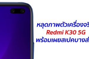 หลุดภาพตัวเครื่องจริง Redmi K30 5G ใช้จอเจาะรูคู่ขนาด 6.6 นิ้ว ความละเอียด FHD+ อัตราการรีเฟรช 120Hz รองรับการชาร์จเร็ว 30W