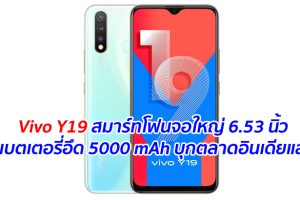 Vivo Y19 สมาร์ทโฟนจอใหญ่ 6.53 นิ้ว แบตเตอรี่อึด 5000 mAh บุกตลาดอินเดียแล้ว
