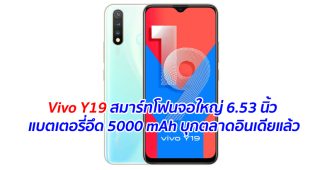 Vivo Y19 สมาร์ทโฟนจอใหญ่ 6.53 นิ้ว แบตเตอรี่อึด 5000 mAh บุกตลาดอินเดียแล้ว