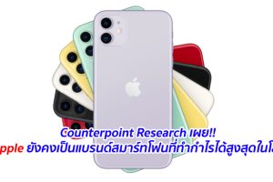 Counterpoint Research เผย!! Apple ยังคงเป็นแบรนด์สมาร์ทโฟนที่ทำกำไรได้สูงสุดในโลก