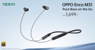 OPPO Enco M31 “Pure Bass on the Go” หูฟังไร้สาย เบสชัด เบาสบาย พร้อมวางจำหน่ายแล้ววันนี้ 1,699 บาท ทางร้านค้าออนไลน์