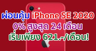 iPhone SE 2020 ผ่อนคุ้ม 0% สูงสุด 24 เดือน เริ่มต้นเพียง 621 บาท/เดือน!