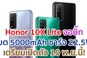 Honor 10X Lite จอบิ๊ก 6.67 นิ้ว แบตไซส์ยักษ์ 5000mAh ชาร์จไว 22.5W ราคาเบา ๆ เตรียมเปิดตัว 10 พ.ย.นี้!