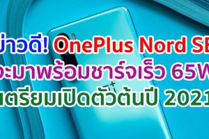 OnePlus Nord SE จะมาพร้อมชาร์จเร็ว 65W เตรียมเปิดตัวต้นปี 2021