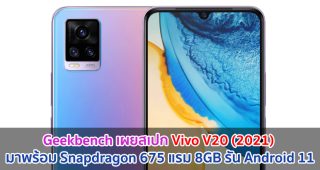 Geekbench เผยสเปก Vivo V20 (2021) มาพร้อม Snapdragon 675 แรม 8GB รัน Android 11