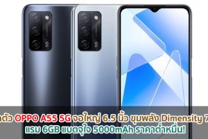 เปิดตัว OPPO A55 5G จอใหญ่ 6.5 นิ้ว ขุมพลัง Dimensity 700 แรม 6GB แบตจุใจ 5000mAh ราคาต่ำหมื่น!