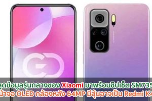 หลุดข้อมูลรุ่นกลางของ Xiaomi มาพร้อมชิปเซ็ต SM7350 หน้าจอ OLED กล้องหลัง 64MP มีลุ้นอาจเป็น Redmi K40