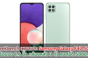 Geekbench เผยสเปก Samsung Galaxy F42 5G มาพร้อมจอ 6.6 นิ้ว กล้องหลัง 3 ตัว แบตอึด 5000mAh