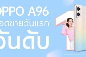 OPPO A96 กระแสแรงไม่ตก ยอดขายสูงสุดอันดับ 1 ตั้งแต่วันแรกที่จำหน่าย!!