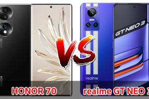 เปรียบเทียบ HONOR 70 VS realme GT NEO 3 ปี 2022 ส่วนต่าง 2,000 บาท จอใหญ่ ชิปเร็ว แบตอึด รุ่นไหนเด่นสุด มาเช็กกันเลย!