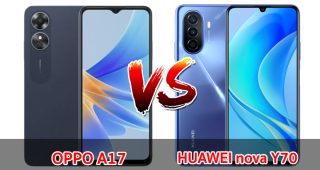 เปรียบเทียบ OPPO A17 VS HUAWEI nova Y70 ปี 2022 สเปกครบเครื่อง จอใหญ่ แบตเยอะ ส่วนต่าง 500 บาท เลือกรุ่นไหนดี มาดูกันเลย!